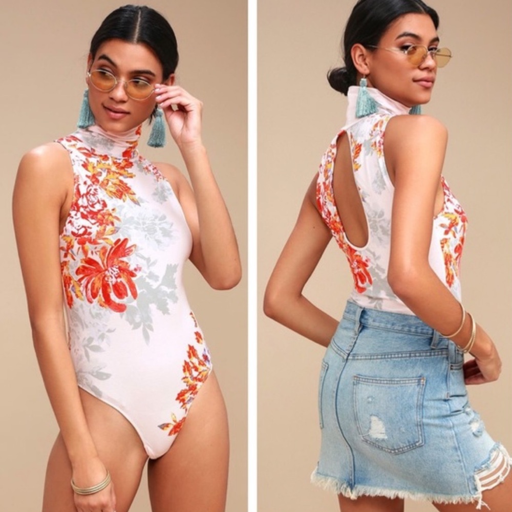 SOLD FP Intimately floral mock neck thong bodysuit - Picture 6 of 12